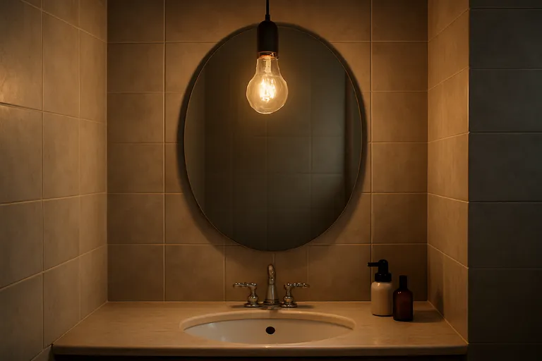 Is een gloeilamp in de badkamer een goed idee?