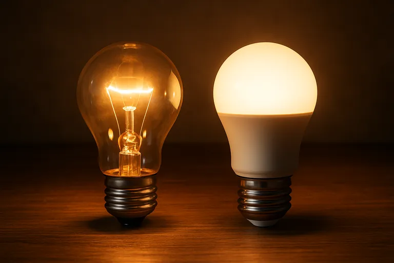 Krachtige gloeilamp of LED: hetzelfde warme licht met veel minder verbruik
