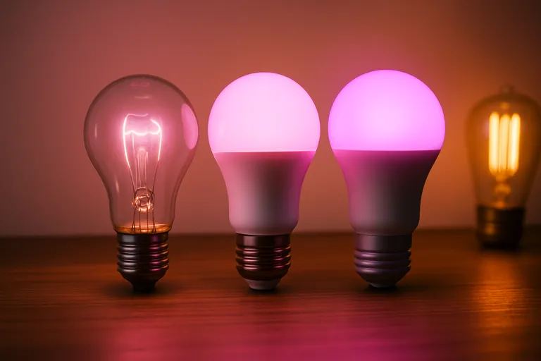 Typen roze lampen: gloeilamp, LED en smart