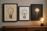 Gloeilamp prenten die je interieur en ontwerp laten oplichten